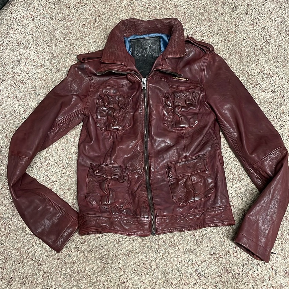Superdry Megan slim leather jacket